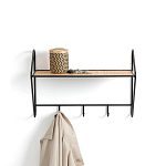 Настенная вешалка с полкой из ротанга Bourn Shelf-hanger варинант исполнения - 2 | Loft Concept в Челябинске