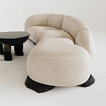 Диван Cannes трехместный с обивкой букле молочного цвета варинант исполнения - 2 | Loft Concept в Челябинске