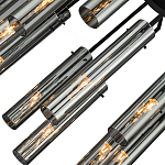 Люстра со стеклянными цилиндрическими плафонами Luminous Cylinders Smoky варинант исполнения - 5 | Loft Concept в Челябинске