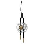 Подвесной светильник черного цвета с прозрачным стеклянным плафоном и золотистой центральной вставкой Virelia  варинант исполнения - 1 | Loft Concept в Челябинске