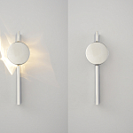 Бра с круглым зеркальным диском на прямоугольном соновании Reflection Circle Glow варинант исполнения - 2 | Loft Concept в Челябинске