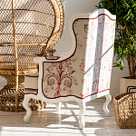 Кресло из массива бука бежевое с растительным орнаментом Raffael Beige Floral Armchair варинант исполнения - 11 | Loft Concept в Челябинске