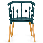 Пластиковый стул на ножках из массива бука Ferret Spiral Green варинант исполнения - 2 | Loft Concept в Челябинске