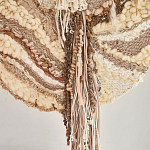 Овальный Современный Гобелен Абстракция в бежевых тонах Shallow варинант исполнения - 2 | Loft Concept в Челябинске