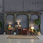 Старинная индийская резная арка из тика Antique Indian Carved Arch варинант исполнения - 3 | Loft Concept в Челябинске