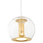 Подвесной светильник со стеклянным плафоном Inner Gleam Globe gold  варинант исполнения - 2 | Loft Concept в Челябинске