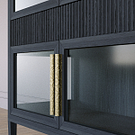 Витрина Primo со стеклянными фасадами и 2 ящиками Черный дуб варинант исполнения - 5 | Loft Concept в Челябинске