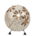 Настольная лампа из перламутра на металлическом каркасе Indonesian Ball варинант исполнения - 2 | Loft Concept в Челябинске