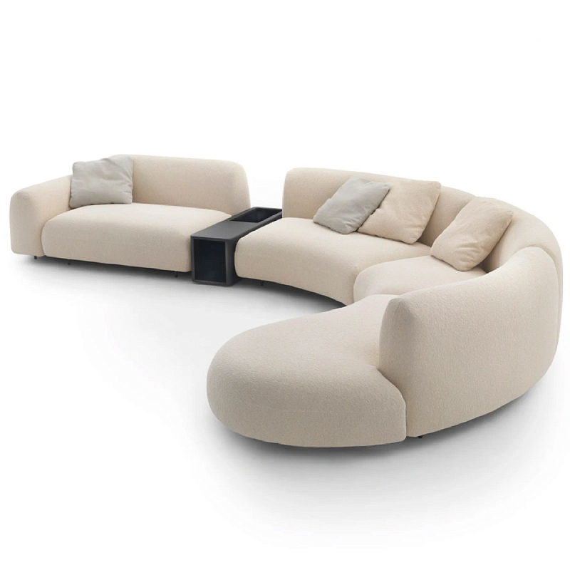 Большой диван для гостиной California Sofa Молочный Латунь Черный Большой диван для гостиной California Sofa Молочный Латунь Черный в Челябинске | Loft Concept