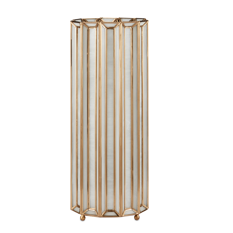 Настольная лампа в форме цилиндра фактурная Soft Glow Lamps Молочный Латунь в Челябинске | Loft Concept 