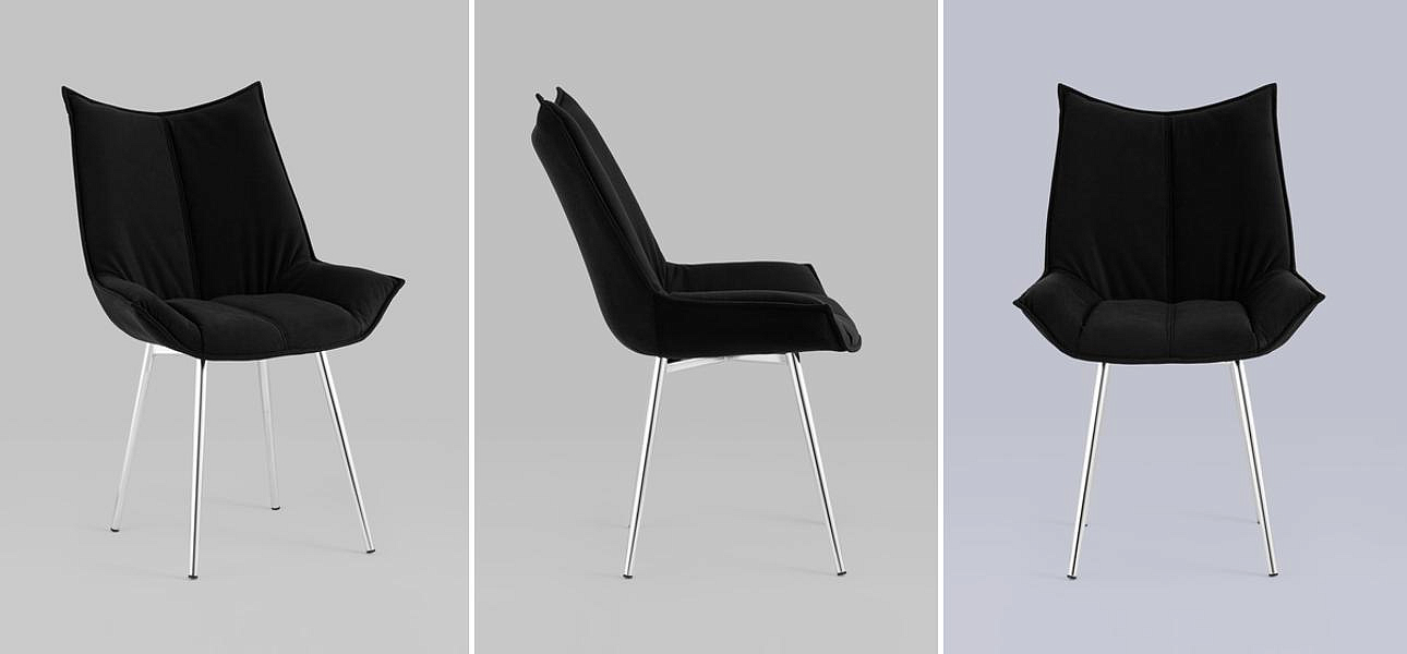 Стул Oslo Chair Черный Велюр Стул Oslo Chair Черный Велюр - Loft-Concept в Челябинске