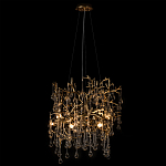 Подвесная люстра в виде ветвей деревьев золотого цвета с прозрачными подвесками-каплями 8 и 14 ламп Droplet Chandelier варинант исполнения - 3 | Loft Concept в Челябинске