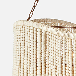 Трехъярусная люстра с подвесками из круглых деревянных бусин белая White Beads Three-tier Chandelier  варинант исполнения - 3 | Loft Concept в Челябинске