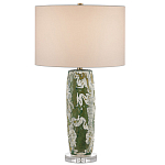 Настольная лампа керамическая с кремовым абажуром Scenic Column варинант исполнения - 4 | Loft Concept в Челябинске