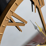 Часы настенные зеркальные с золотым металлическим циферблатом Mirror Tower Clock варинант исполнения - 2 | Loft Concept в Челябинске