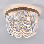 Круглый потолочный светильник с подвесками в виде круглых белых бусин White Beads Ceiling Lamp варинант исполнения - 2 | Loft Concept в Челябинске