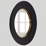 Чёрное настенное зеркало с золотым кантом Porunalia варинант исполнения - 1 | Loft Concept в Челябинске