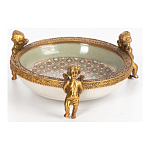 Чаша фарфоровая на бронзовых ножках в виде ангелов Porcelain Angels of Paradise варинант исполнения - 2 | Loft Concept в Челябинске