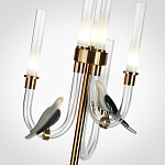 Торшер с 2-мя фигурками птиц на изогнутых прозрачных трубках Ganthea варинант исполнения - 3 | Loft Concept в Челябинске