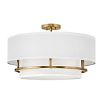 Потолочный светильник с двухслойным белым текстильным абажуром Hinkley варинант исполнения - 1 | Loft Concept в Челябинске