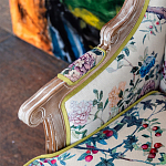 Диван из натурального бука бежевый с изображением птиц и цветов Beige Green Chinoiserie Garden Sofa варинант исполнения - 5 | Loft Concept в Челябинске