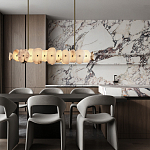 Подвесной светильник с фигурными элементами из белого алебастра Cryptocrystalline Stone варинант исполнения - 9 | Loft Concept в Челябинске