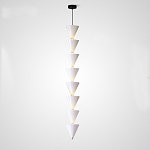 Подвесной светильник светодиодный в виде ряда белых металлических конусов  Herringbone варинант исполнения - 4 | Loft Concept в Челябинске