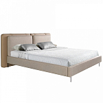 Кровать двуспальная серая с изголовьем из экокожи и ткани Modern Look варинант исполнения - 1 | Loft Concept в Челябинске