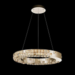 Люстра золотая в форме кольца с мозаичным хрустальным оформлением Sparks of Crystal варинант исполнения - 1 | Loft Concept в Челябинске