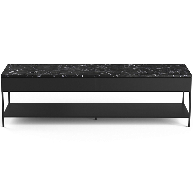 ТВ-тумба с мраморной столешницей Vayo Marble TV Stand Черный Черный Мрамор Nero ТВ-тумба с мраморной столешницей Vayo Marble TV Stand Черный Черный Мрамор Nero в Челябинске | Loft Concept