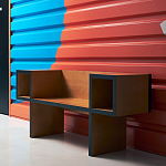 Дизайнерская скамейка  Canton  Beech and Black Bench варинант исполнения - 6 | Loft Concept в Челябинске