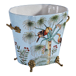 Кашпо из голубого фарфора с бронзовыми элементами Blue Garden варинант исполнения - 3 | Loft Concept в Челябинске