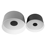 Потолочный светильник с 2-мя цилиндрическими абажурами серого и черного цвета Urban Dome варинант исполнения - 1 | Loft Concept в Челябинске