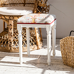 Банкетка одноместная из массива бука бежевая с растительным орнаментом Raffael Beige Floral Banquette варинант исполнения - 7 | Loft Concept в Челябинске