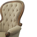 Кресло с мягкой обивкой из светло-коричневого велюра на 4-х деревянных ножках Evelyn Classical Armchair варинант исполнения - 5 | Loft Concept в Челябинске