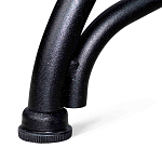 Обеденный стол с прямоугольной столешницей из стекла на черных металлических ножках White Marble варинант исполнения - 6 | Loft Concept в Челябинске