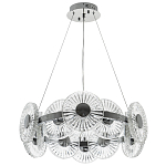 Люстра с круглыми рельефными плафонами Glass Peonies Chrome Chandelier варинант исполнения - 2 | Loft Concept в Челябинске