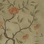 Обои ручная роспись Gustavian Tree of Life Special Colourway on brown Williamsburg варинант исполнения - 1 | Loft Concept в Челябинске