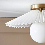 Потолочный светильник с белым плиссированным абажуром Headquarters варинант исполнения - 3 | Loft Concept в Челябинске