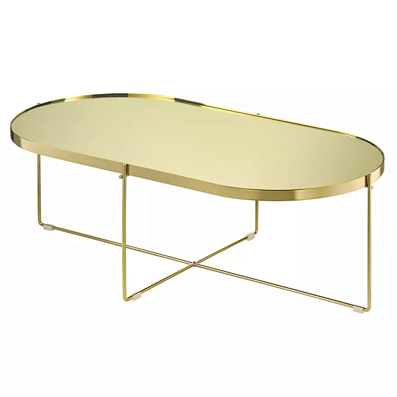 Кофейный столик овальный золотой Modern Mirror Gold Table Золотой Кофейный столик овальный золотой Modern Mirror Gold Table Золотой в Челябинске | Loft Concept