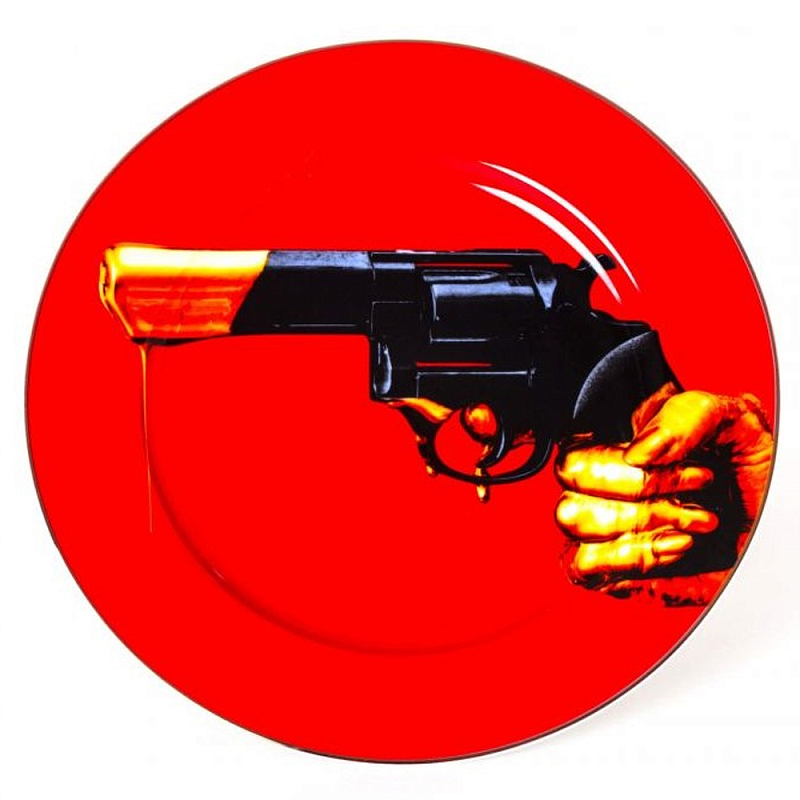 Тарелка Seletti Revolver Красный Черный Тарелка Seletti Revolver Красный Черный в Челябинске | Loft Concept