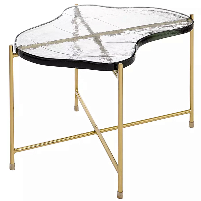 Журнальный столик с изогнутой стеклянной столешницей Curved Glass Table Top Прозрачный Золотой Журнальный столик с изогнутой стеклянной столешницей Curved Glass Table Top Прозрачный Золотой в Челябинске | Loft Concept