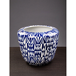 Кашпо с орнаментом в сочетании белого и синего цвета Artistic Flowerpot варинант исполнения - 3 | Loft Concept в Челябинске