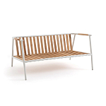 Садовый 2-х местный диван с подлокотниками из тика White варинант исполнения - 5 | Loft Concept в Челябинске