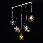 Люстра линейная с 5-ю разноцветными стеклянными плафонами Kaleido варинант исполнения - 3 | Loft Concept в Челябинске