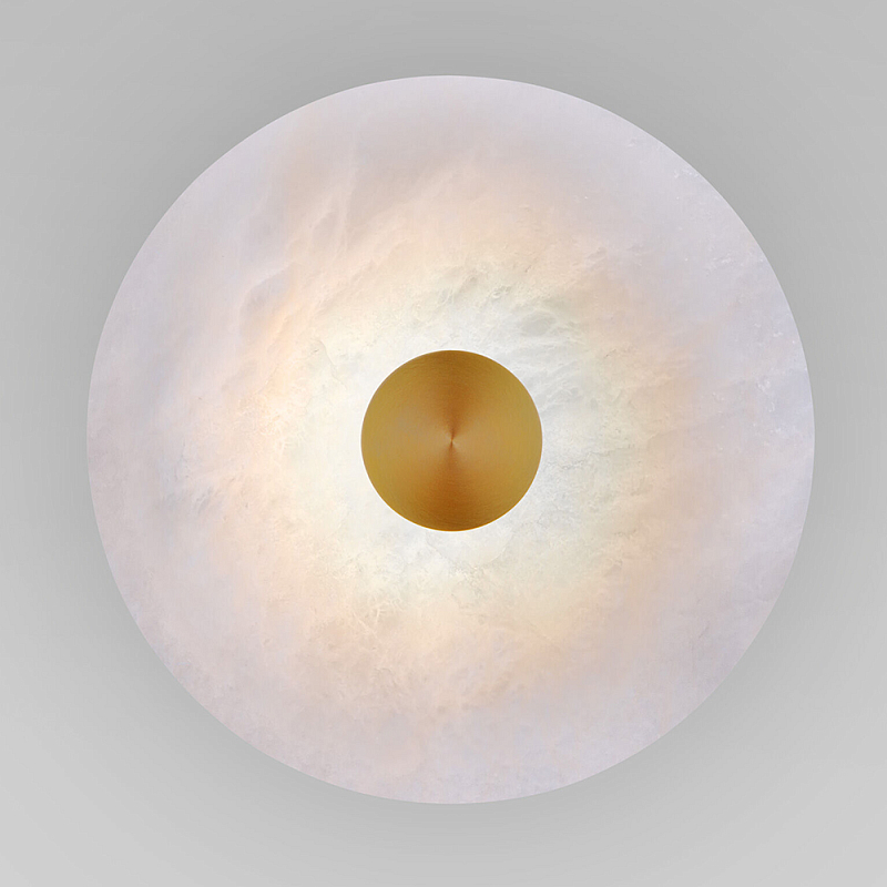Бра светодиодный с мраморным рассеивателем латунь Латунь Белый Мрамор Bianco в Челябинске | Loft Concept 