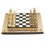 Шахматы из бронзы и натуральных камней Долерит и Мрамор с гравировкой Decorative Thematic Chess варинант исполнения - 1 | Loft Concept в Челябинске