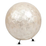 Настольная лампа из перламутра на металлическом каркасе Indonesian Egg варинант исполнения - 1 | Loft Concept в Челябинске