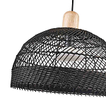 Подвесной светильник с округлым абажуром из черного ротанга Wicker Furniture варинант исполнения - 3 | Loft Concept в Челябинске