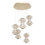 Люстра светодиодная с стеклянными волнообразными плафонами Amphora of Light варинант исполнения - 3 | Loft Concept в Челябинске